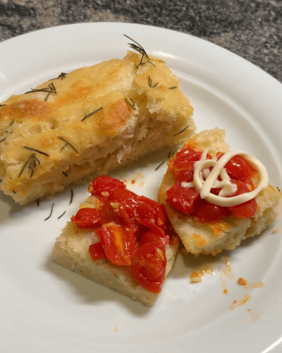 Focaccia com tomate cereja rodízio Brasilía